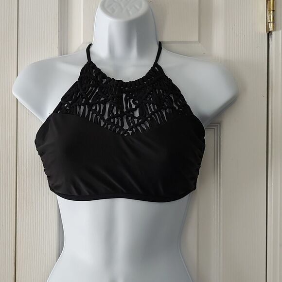 Xhilaration black bikini top Sz L - Picture 1 of 4